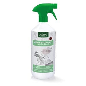 AniForte Anti Mite Spray 1 Litre pour Poulets e Volaille e Oiseaux, Anti acarien d'oiseau Rouge, Anti-Parasite, Contre la Vermine, Terre de Diatomée