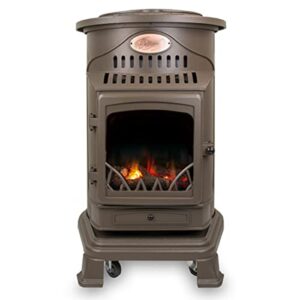 Chauffage d'appoint gaz Provence 3,4 kW poêle à gaz Marron Miel Effet poêle à bois