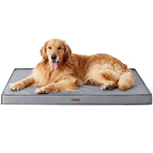 Lesure Panier pour Chien Grande Taille - Coussin Chien Dehoussable et Lavable de Tissu Oxford, Tapis pour Chien Grande Taille, Coussin Orthopédique pour Chien, Matelas pour Chien, Gris, 112x81x7.6cm