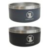 Double Gamelle pour Chien en Acier Inoxydable très Facile d’entretien | antidérapante | Croquettes, Eau et Viande | 1.9 litres (Bleu Noir)