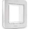 Grande chatière à Puce électronique pour Chats et Petits Chiens SureFlap Sure Petcare, Fonction Couvre-feu, Compatible avec Les médaillons d’identification par radiofréquence et Les micropuces,Blanc