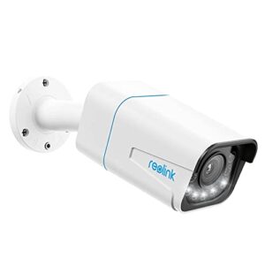 Reolink 4K Caméra de Surveillance Extérieure PoE avec Zoom Optique 5X, Vision Nocturne en Couleur, Audio Bidirectionnel, Détection de Personne/Véhicule, Alerte de Mouvement, Time-Lapse,RLC-811A