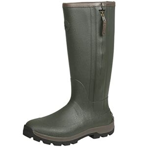 Bottes de chasse Seeland Noble Zip Boot Oliv - Bottes en caoutchouc pour chasseur avec fermeture éclair - Bottes Iso chaudes imperméables avec doublure en néoprène de 5 mm