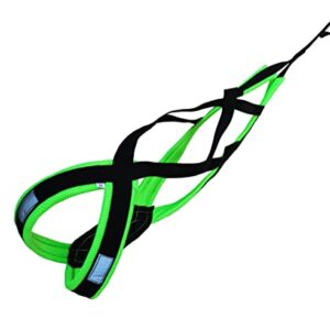 LASALINE Harnais de Traction pour Chien, x-Back Harnais canicross, Harnais Chien Velo, Harnais cani VTT, Harnais Chien de traineau - Noir Vert Fluo