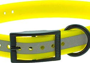 CANIHUNT Collier Xtreme Polyuréthane - Boucle Double - 16 Coloris (2.5 x 0.25 x 65 cm, Réfléchissant Jaune)