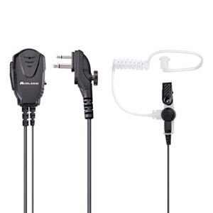 Midland MA31-M Microphone avec Écouteur Mono Pneumatique, Ptt Et Vox Sélectionnable Ptt Et Vox Double Jack/Pin Accessoire Radio