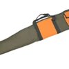 Januel – Etui pour Fusil Chorsin – Fourreau pour Fusil de Chasse – Avec Poche à Rabat Scratch – Avec Bretelle – Tissu Polyester – Longueur 130cm – Rembourrage 10mm – Vert et Orange