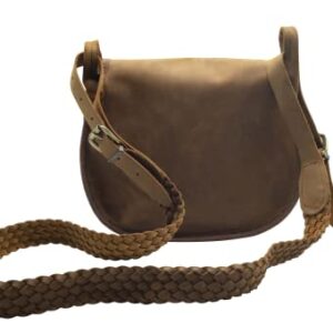 Januel - Sac à Cartouche Garenne - Gibecière - Sac Bandoulière - Besace - Cartouches Fusil de Chasse - Calibre 12 - Chasse en Battue - Chasse au Petit Gibier - Ball Trap - Cuir Pleine Fleur - Marron