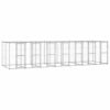 Chenil Extérieur Acier Galvanisé avec Toit 16,94 m² Enclos Niche Cage
