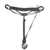 Januel – Canne Siège Rivaux – Pieds Télescopique – Assise Cuir – Pied Gainé – Hauteur 60 à 100cm – Loisirs Nature Outdoor Camping Chasse Pêche Bushcraft – Noir et Argenté – avec Bretelle Taille Unique