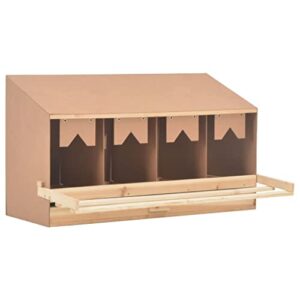 Norheim pondoir pour Poules,Pondoir 4 Compartiments, en Bois pour Jardin extérieure Cage Poules,Cages et poulaillers,équipé 4 nichoirs, Pondoir a Poule Bois de Pinède Solide 106x40x59 cm