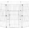 Iris Ohyama, Parc, Enclos, Niche, Chenil, Cage pour Chien, Chat, Lapain, 1.7 m², 8 Panneaux /L60 x H90 cm, Porte battante, Crochet de fermeture sécurisée, Clips de maintien, WPC-36, Noir
