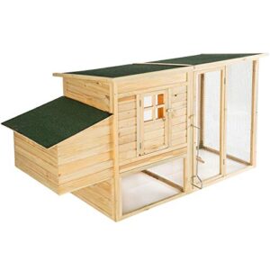 TecTake 403228 Poulailler à Poules Lapins en Bois, avec Nichoir et Tiroir à déjection, Parc au Sol spacieux sans Fond, Toit avec revêtement résistant