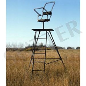 Mirador Chasse Autonome et transportable 3,0m / avec Siege Pivotant & Rembourrée/Affût perché & Échelles d'affût
