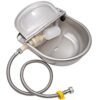 Abreuvoir en Acier Inoxydable avec Vanne à Flotteur Réglable et Tuyau Rraided, Abreuvoir Automatique pour Bétail Bovin Cheval Chien Chèvre Cochon
