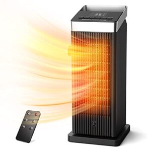 OMISOON Chauffage d'appoint 2000W, ECO Thermostat Réglable, PTC Radiateur Electrique, 90°Oscillation, 24H minuterie, Ajustement du vent, Protection multiple, Télécommande, 3 Modes, OZQ21N18