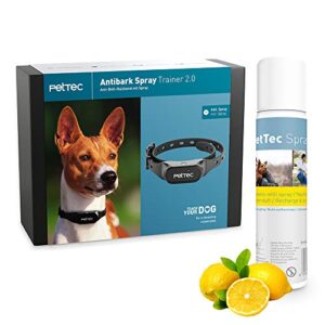 PetTec Collier Anti Aboiement Chien avec Signal Automatique de Pulvérisation, Collier citronnelle Chien Comprenant Un Spray, Stoppe l’Aboiement chez Les Chiens de Petite et Grande Taille