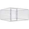 Chenil Extérieur pour Chiens Acier Galvanisé 2x2x1 m Enclos Niche