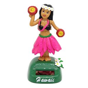 Merting Hawaienne Voiture Décoration,Danseuse Voiture, Figurine Solaire Dansante, Danseuse Décoration De Danse Jouet Bureau Fournitures Maison Intérieure