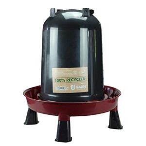 GAUN S.A. Abreuvoir pour volailles - Abreuvoir pour cailles avec pieds, en matériau recyclé avec fermeture à baïonnette et suspension - (1,5 à 10 L) - Fabriqué en Europe