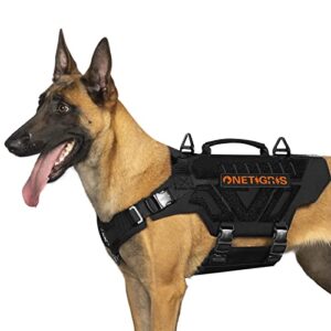 OneTigris X Armor Harnais Tactique pour Chien, Harnais avec Boucles entièrement métalliques et Anneaux en D, Harnais de Poitrine découpés au Laser de Haute précision avec Gilets