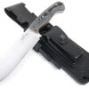 JEO-TEC Nº37: Outdoor / Survie / Couteau de chasse – Manche en Micarta – Lame inox MOVA – Étui de transport en Cuir position multiple – Fabriqué en Espagne
