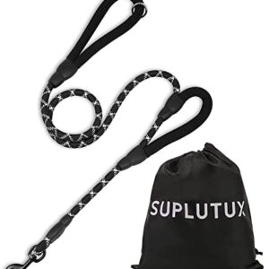 SuplutuX Laisse Chien de 1.8 Metros | Laisse Chien Corde | Double Poignée Rembourrée Douce | Durable | Couture Réfléchissant | Laisse pour Chien de Petit Gros Et Moyens (1.8m/6ft)