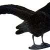 EUROHUNT Uni de Corneille avec ailettes, piquet et support pied de floqué Lock Oiseaux, noir, One Size
