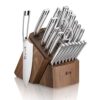Cangshan N1 Série 1022377 23 pièces allemand en acier forgé Bloc de couteaux, bloc de noyer