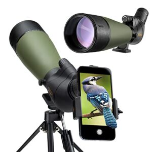 Gosky 20-60x80 Longue Vue - Lunette d'observation BAK4 pour tir à la Cible Chasse Observation d'oiseaux Paysage Animalier (avec Support de téléphone + Support SLR Compatible avec Canon)