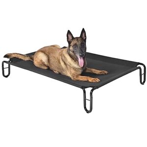 Pettycare Lit surélevé pour chien avec cadre en acier - Portable et rafraîchissant pour intérieur/extérieur - Tissu en maille Teslim lavable et respirant - Taille M (110 x 75,9 x 20,1 cm)