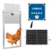 SMAUTOP Porte Automatique poulailler,Ouvre-Porte à énergie Solaire,avec minuterie et capteur de lumière, avec écran LCD, Alimentation et énergie Solaire（avec Porte poulailler）