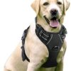 rabbitgoo Harnais Chien Anti Traction, Arnet pour Chien Facile à Mettre Harnais Réfléchissant Réglable avec Attache Devant Harnais pour Chien Moyen, Large, Couleur Noir