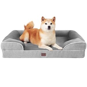 EHEYCIGA Panier Chien Grande Taille Orthopedique, Memoire de Forme Lit pour Chien Imperméable, Canapé pour Chien Dehoussable Lavable