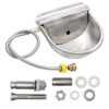 Abreuvoir en Acier Inoxydable Avec Bouchon de Vidange, Connecteur, Tuyau Tressé et vis de Montage, Abreuvoir Automatique avec Valve à Flotteur pour Cheval Chien Bétail Chèvre Mouton Cochon