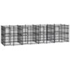 Chenil d’Extérieur pour Chiens Acier 14,75 m² Cage Niche Enclos Chiots