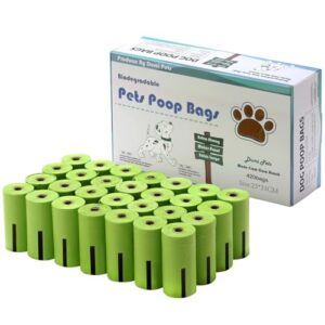 Dumi Pets Lot de 420 sac à crottes chien biodégradable 100% Étanches, Extra Larges, épais et résistants (Vert)
