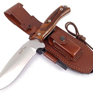 JEO-TEC Nº9: Couteau de Camping Outdoor Survie Bushcraft Multifonctionnel, Lame INOX MOVA-58, Étui de Transport Position Multiple, Fabriqué en Espagne (Cocobolo)