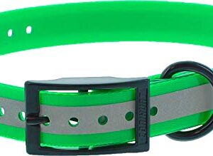 CANIHUNT Collier Xtreme Polyuréthane - Boucle Double - 16 Coloris (2.5 x 0.25 x 65 cm, Réfléchissant Vert)
