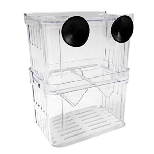 Yeemeen Boîte d'élevage de Poisson, d'Elevage Incubateur, Boîte Ecloserie Piege Eleveur de Poissons Flottant, Flottant Aquarium Pondoir en Acrylique, Flottant Isolation Hatchery Box