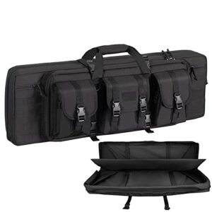 DFANCE Housse de Transport Airsoft,Etui Transport pour Fusil a Fusi,Sac Tactical Double Rifle,Fusils de Chasse ​Rembourée Sac,pour Arme Longue Protection,Oxford Stockage,Noir,118cm/46.5cm