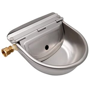 Abreuvoir Automatique pour Chiens, Abreuvoir en Acier Inoxydable pour Chevaux avec Connecteur et Bouchon de Vidange pour Bovins, Moutons, Cochons, Chiens