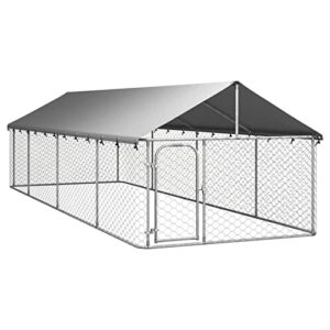 Goliraya Niche Polyvalente pour Chiens Chenil d'extérieur avec Toit pour Chiens Grand Chenil Cage Enclos Niche 600x200x150 cm