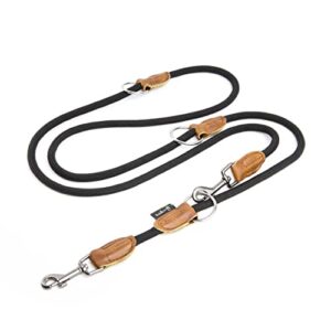 Rudelkönig Laisse pour Chien 2m - Laisse 3 Points pour Chien - Lounge pour Chien Robuste et résistante à la Rupture - Laisse Chien idéal pour Dressage et promenades