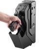 3 en 1 Coffres-Forts pour Armes à Feu (Empreintes Digitales/Serrure à Clé/Code NuméRique), Coffre-Fort pour Arme De Poing Unique, ​Support pour Arme De Poing sous Une Tabl