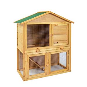 MaxxPet Jana Stylo d'extérieur - Clapier à Lapins/Poulailler - Convient aux Petits rongeurs, également aux Poules - Clapier extérieur en Bois - 85 x 45 x 97 cm