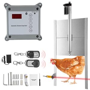 Kotsy Ouvre-Porte Automatique de poulailler- Porte à Poulet en Métal Robuste, la Porte du capteur de lumière, Porte en Aluminium
