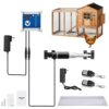 InLoveArts Kit Porte Automatique Poulailler, Ouvre-Porte De Poulailler avec Minuterie Et Capteur De Lumièrepour, Conception D’ouverture Latérale pour Un Elevage de Poulets Sécurisé