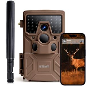 iZEEKER Caméra de Chasse 4G LTE, Caméra Chasse 2K avec 940 nm LED Invisibles, Alerte en Temps réel Grand Angle 120 ° Temps de déclenchement 0,1 s IP66 étanche avec Carte SIM et Carte SD 32 Go