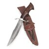 BIGCAT ROAR – Couteau de chasse en acier Damas fait main avec étui. Lame fixe de survie de 13 pouces avec manche en bois de noyer. Couteau de ceinture EDC pour hommes – Cowboy